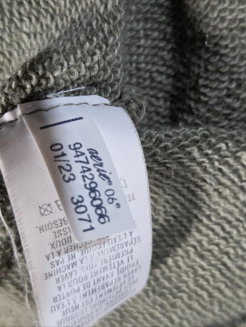 aerie Olive Green Distressed Hoodie - Picture 6 of 13